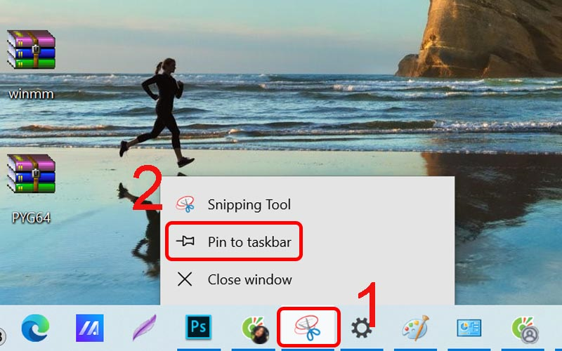 Ghim Snipping Tool vào Taskbar