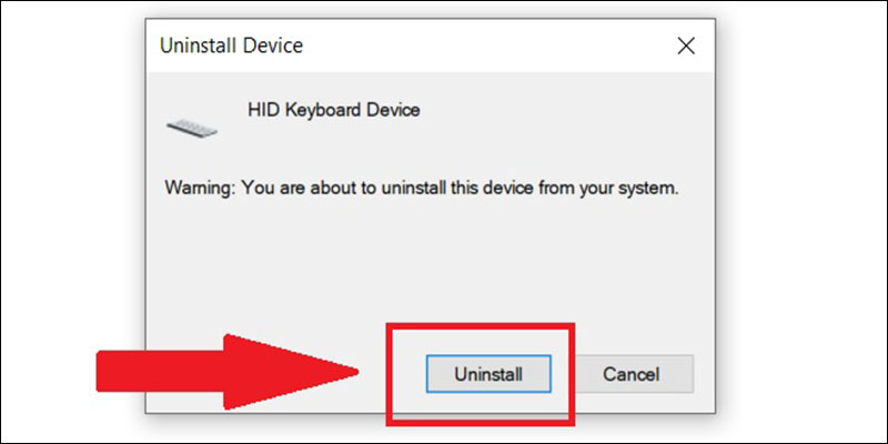 Chọn Uninstall để tắt bàn phím